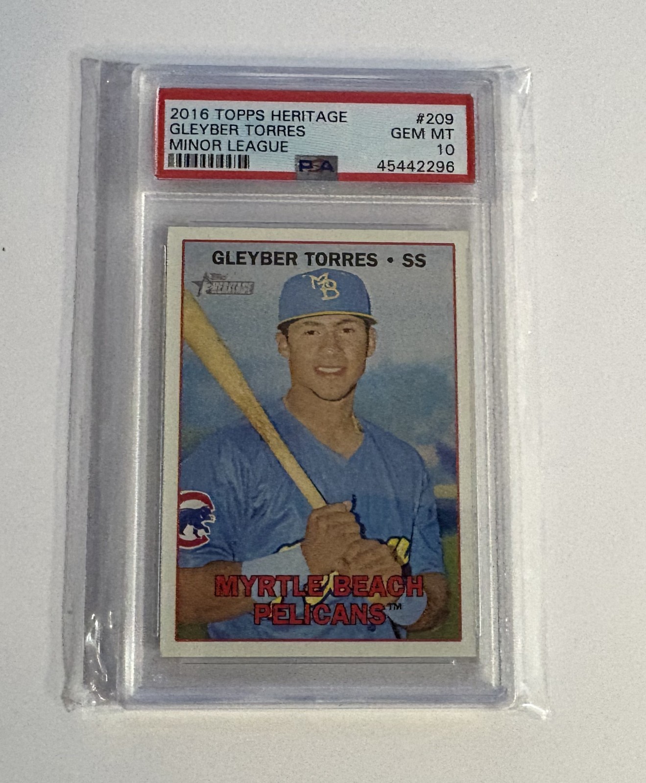 2016 Topps Heritage Minor League Gleyber Torres #209 PSA 10