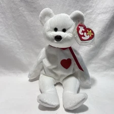 TY Beanie Baby VALENTINO the White Bear Ty Nostalgic Plush Stuffed Animal Toy