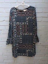 LOFT Size 10 Floral Print Flutter Sleeve Short Boho Dress