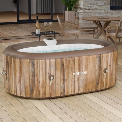 AREBOS Whirlpool | In- & Outdoor | 190x120 cm | mit Heizung | Oval | Spa Pool