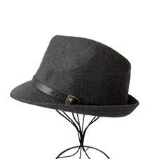 D&Y Wool Blend Gray Fedora Hat Women’s OS Boho Winter Classic Timeless Neutral