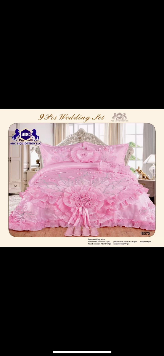 9 Pcs Wedding Bedspread 