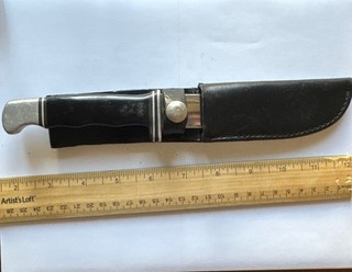 Buck Skinner Early Vintage 1961 1967?Hunting Knife With Sheath. No Stamped No