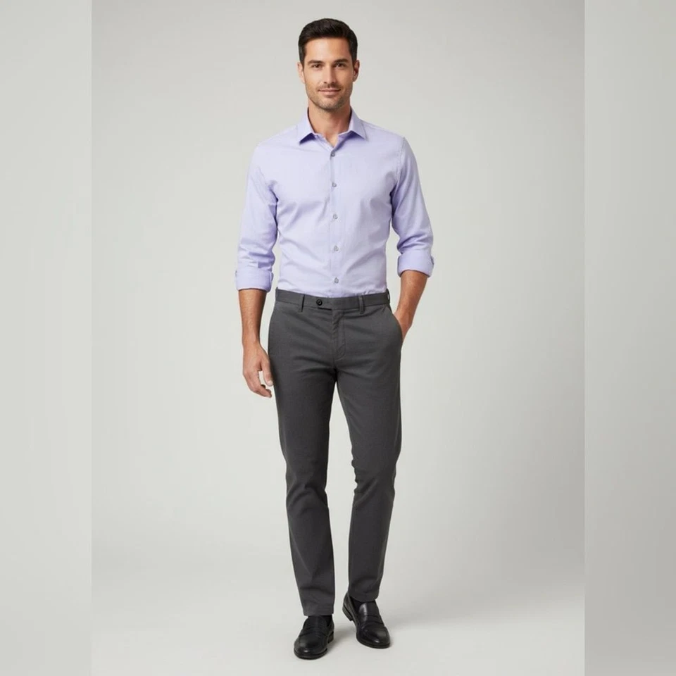 Men's vintage Express Light violet Purple Dress Shirt - Image 2 of 4