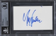 Garry Shandling The Larry Sanders Show Signed 3x5 Index Card BAS Slabbed