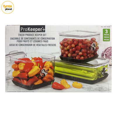 ProKeeper + Fresh Produce Keeper with Air-Flow Vent System, Set of 3 NEW IN BOX