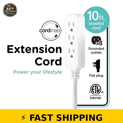 Cordinate 10ft 3-Outlet Extension Cord - Gray