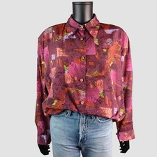 Vintage 90s Oversized Abstract Blouse New Wit...