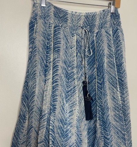 Plus -jupe En Effet Lin Bleu Sarcelle À Franges | Plus | PLT FR