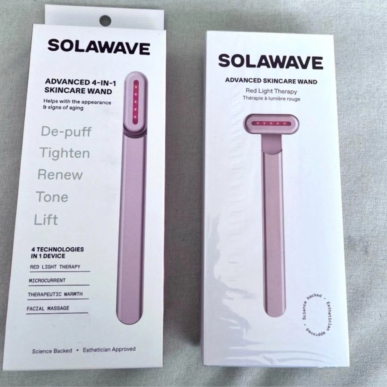Solawave 4-in-1 Radiant Renewal Skincare Wand Massager (Rose Gold) - New Sealed