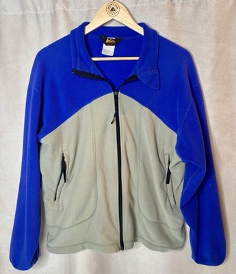 REI Polartec Fleece Jacket Women s M Blue Colorblock Full Zip Outdoor Hiking