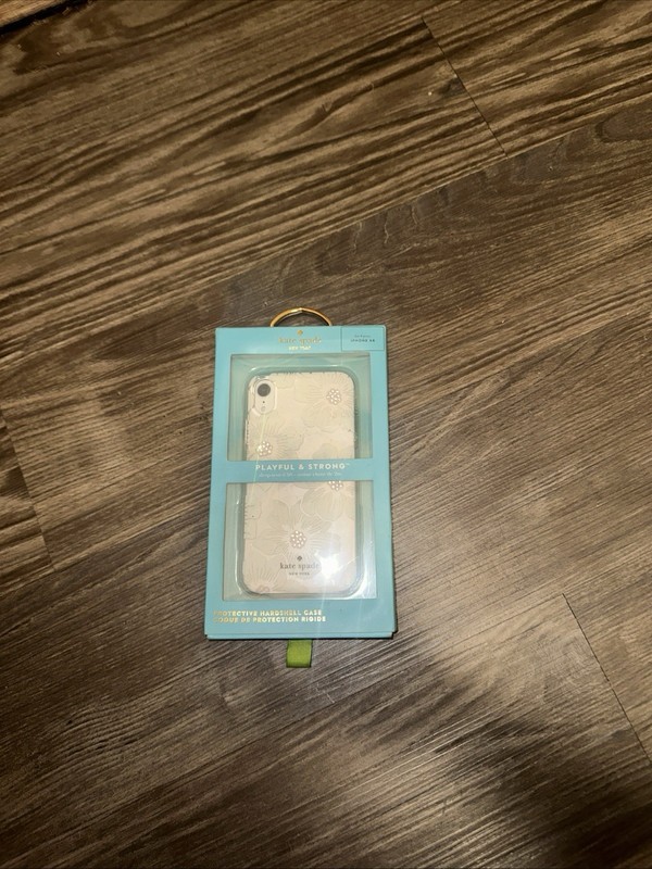 kate spade new york iPhone XR Hard Case Clear/Gold Floral Metallic Drop Tested