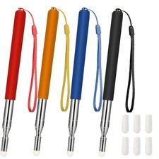 4 Pack Retractable Teacher Pointer - Telescopic Whiteboard Pointer with Lanyards