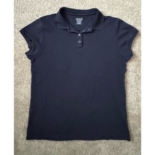 Izod Girls Medium L 14/12 Navy Blue School Uniform Short sleeve polo shirt top