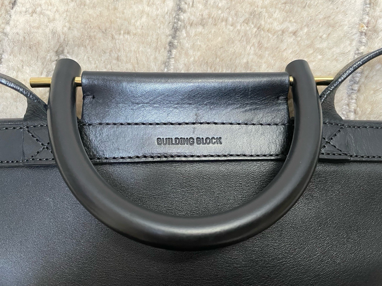 Building Block Black Leather Backpack - Excellent… - image 2