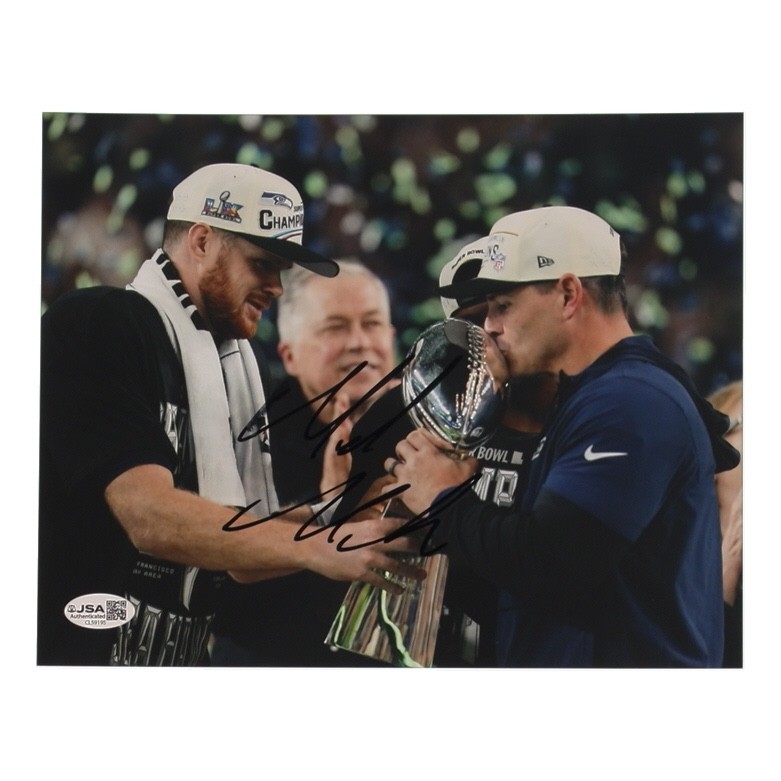 Mike Macdonald Signed 8x10 Super Bowl Photo Seattle Seahawks IMPERFECT JSA COA