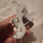 Vintage Miniature Porcelain Ceramic Woman’s Shoe Pink Rose Floral Decor Japan — photo 8