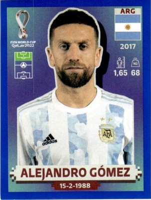 2022 Panini FIFA World Cup Quatar Sticker Alejandro Gomez BLUE Parallel #ARG17