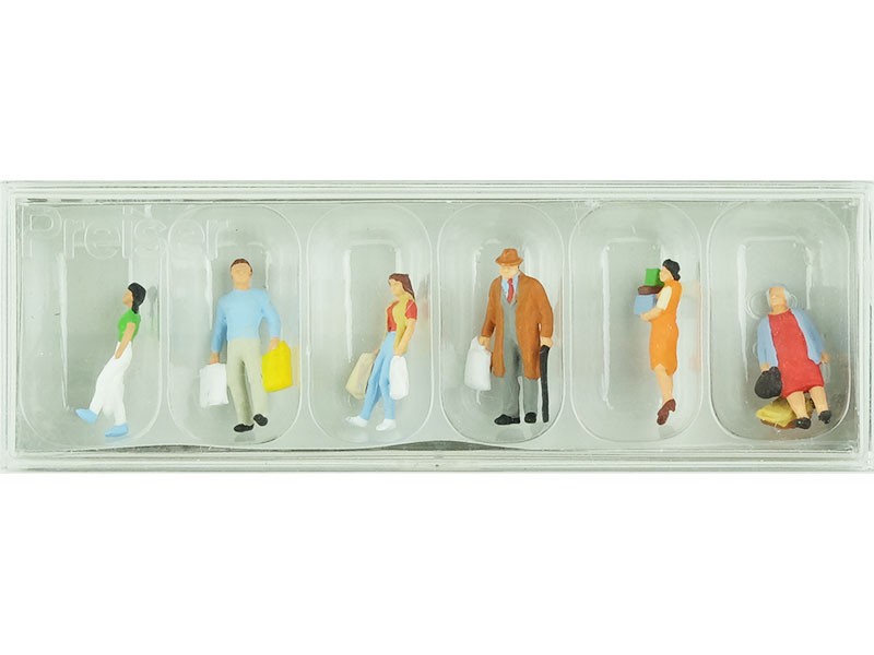 Miniatures HO 1/87 Preiser 10121 Sortie de Magasin Rues Animées