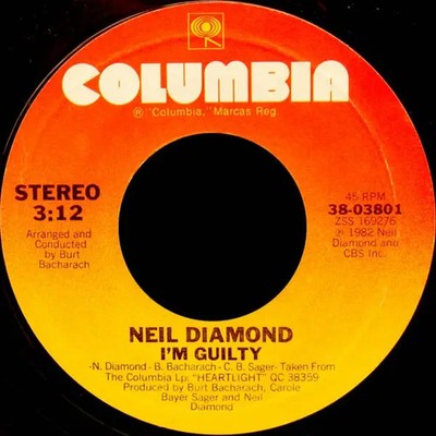 Neil Diamond Front Page Story / Im Guilty Vinyl Single 7inch Columbia