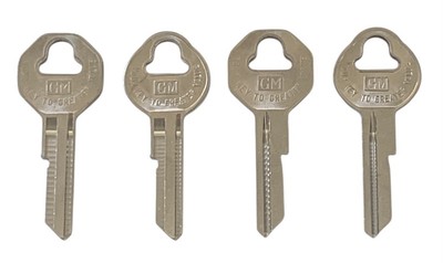 4 GM OEM KEY BLANKS 1935-1966 GMC Ignition Doors Trunk B10 B11 32318 32319