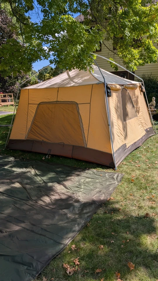 Tienda de campaña Eureka Space 2 1987 vintage 12x12 vinilo con mosca de lluvia/habitación de pantalla/huella Foto 3 de 4