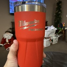 Milwaukee Packout Tumbler Travel Mug Red Stainless Steel Insulated Cup W/Lid 20o