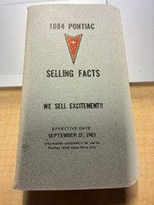1984 Pontiac Selling Facts Accessorizer Booklet Trans Am Grand Prix Formula 84