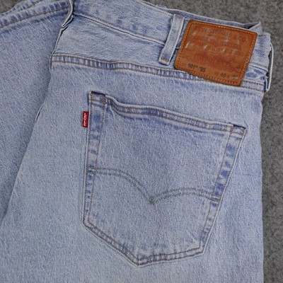 Levis 501 Jeans Mens 40x30 Light Wash Blue Denim '93 Premium Button Fly Pants 40