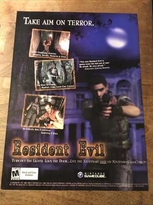 Original Resident Evil 1 GameCube 2002 Ad - Game Promo Chris/ Jill Valentine