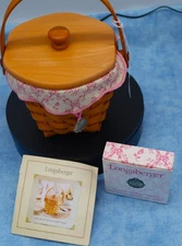 Longaberger 2001 Horizon of Hope Basket w/ Lid, Liner, Protector & Tie-On Set