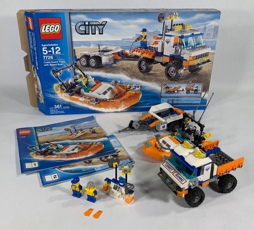 7726 LEGO Coast Guard Truck w Speed Boat 100% Complete Box Manual EX COND 2008