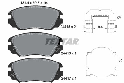 TEXTAR 2441501 Bremsbelagsatz, Scheibenbremse für BUICK,BUICK (SGM),CADILLAC,CHE