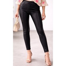 Muubaa Lamb Leather Skinny Pants Women 6 Blac...