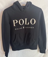 Polo Ralph Lauren Hoodie Women  s Small Black Sweatshirt Ladies Kangaroo Pockets