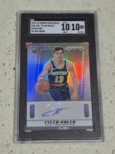 2024-25 Panini Prizm Deca Silver Prizm Rookie Tyler Kolek RC Auto Knicks SGC 10