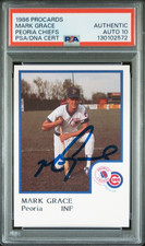 1986 Procards Peoria Mark Grace Signed Minor Rookie Card Autograph PSA 10 Auto