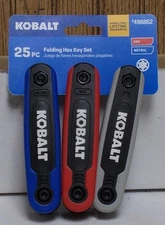 KOBALT 498862 FOLDING 25 PIECE SAE - METRIC - HEX KEY TOOL SET TORX MODEL