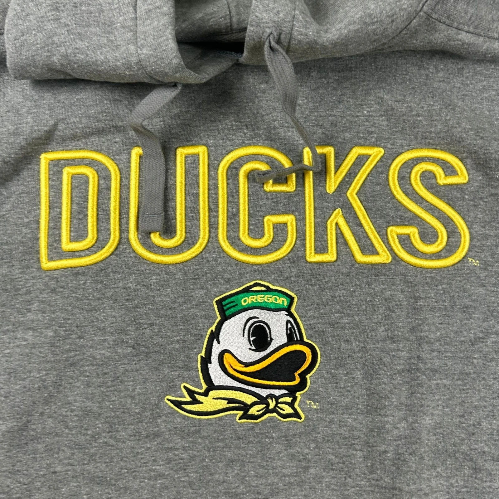 VETEMENTS Felpa con cappuccio Oregon Ducks uomo 2XL grigia NCAA ricamata nuova senza etichette