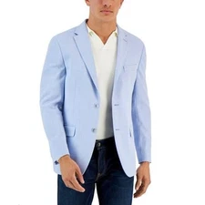 Tommy Hilfiger Mens Modern fit Sport Coat Blazer 44 R Light Blue Solid Stretch