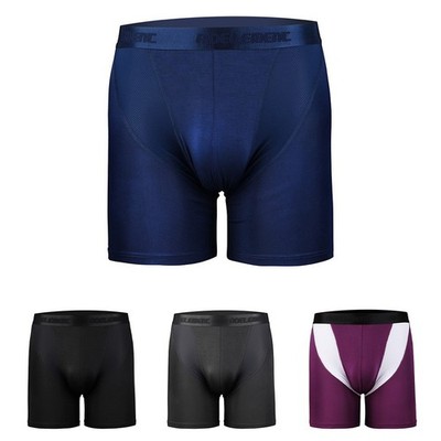 Eng anliegende Boxershorts mit langem Bein für Herren atmungsaktiv Trunks zum Laufen