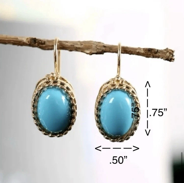 Pendientes Turquesa Oro 18k Foto 4 de 4