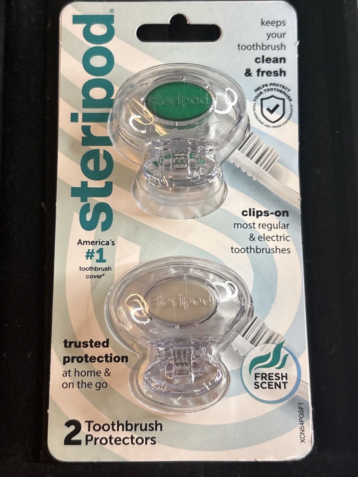 Steripod Clip On, (2 Tooth Brush Protectors) EXP - 05/31/2026