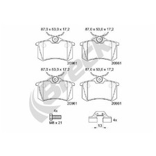 Satz Bremsbeläge Bremsklötze hinten für Peugeot 307 3A/C 3E CC 3B SW 26203397