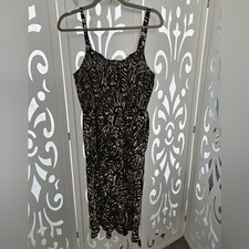 Old Navy Abstract Print Cami Dress Smocked Bodice Sleeveless Size Large euc