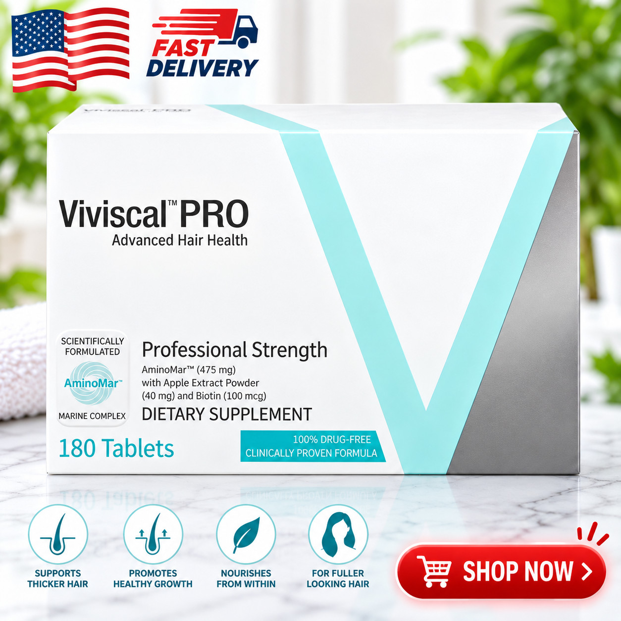 VIVISCAL PRO - Professional Hair Growth Tablets 180 Exp. 08/2027