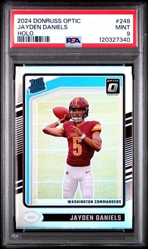 2024 PANINI DONRUSS OPTIC HOLO #248 JAYDEN DANIELS ROOKIE RC PSA 9