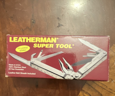 Leatherman Super Tool New Old Stock w/ Leather Sheath in Box, Last of Its Kind