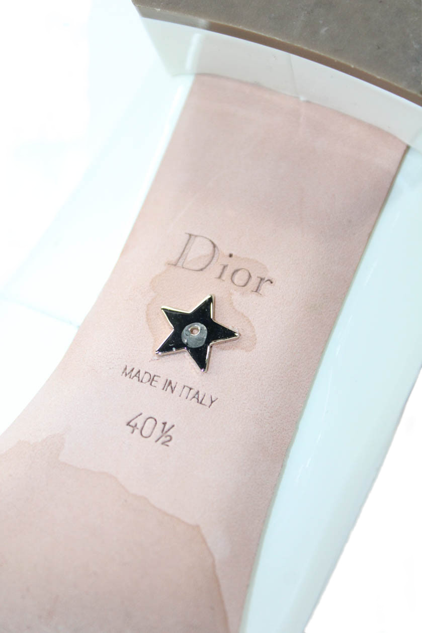 Christian Dior Womens Patent Leather Aime Ankle Strap Pumps White Size 40.5 10.5 thumbnail 5