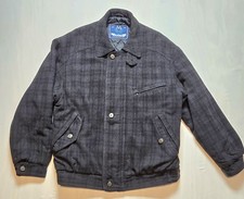 Vintage Members Only Jacket Mens Gray Wool Blend Bomber